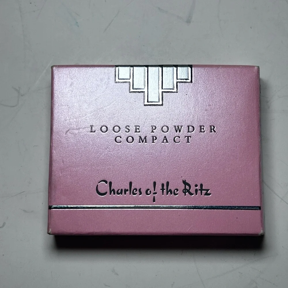Vintage 80's Women's Silver Loose Powder Compact Mirror Charles Of The Ritz